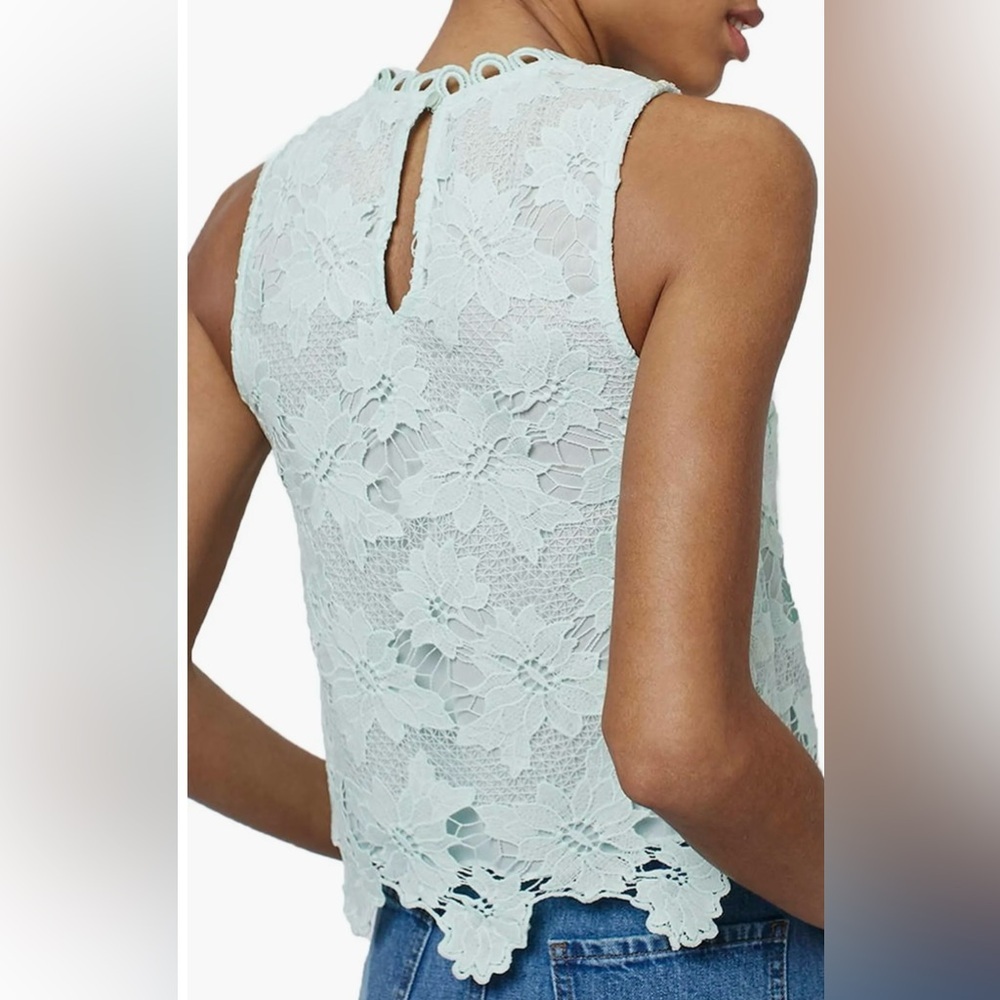 Topshop Floral Lace Shell Top - Picture 4 of 8